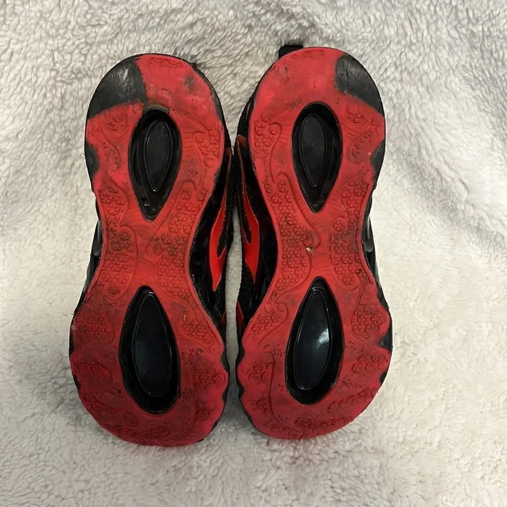 Black and Red Flame Sneakers  - Size 4